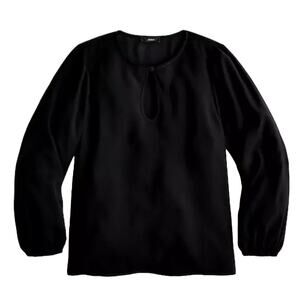 J.Crew puff sleeve satin blouse black women’s size petite, large, and petite xs